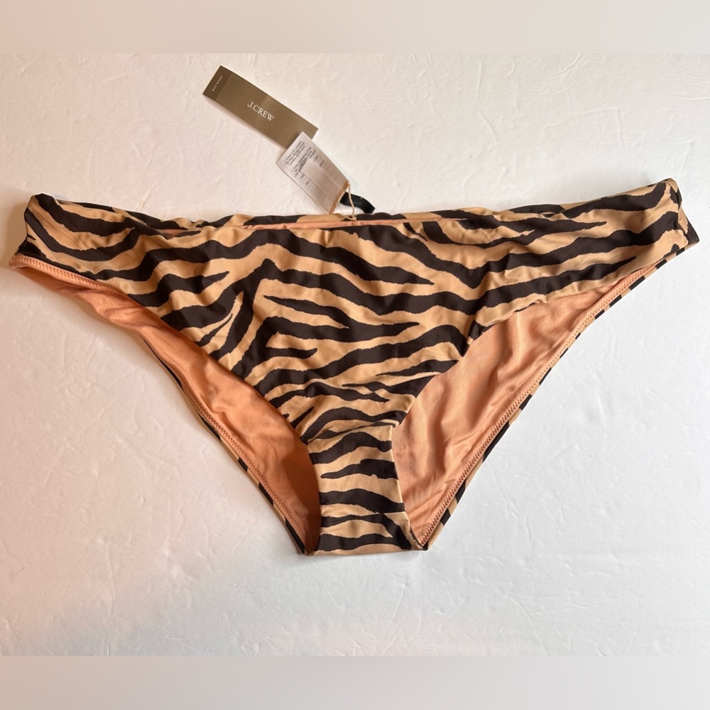 J.Crew Re-Imagine Women’s High-Wasted Bikini Bottom Cheeky Zebra Stripe Size 2X